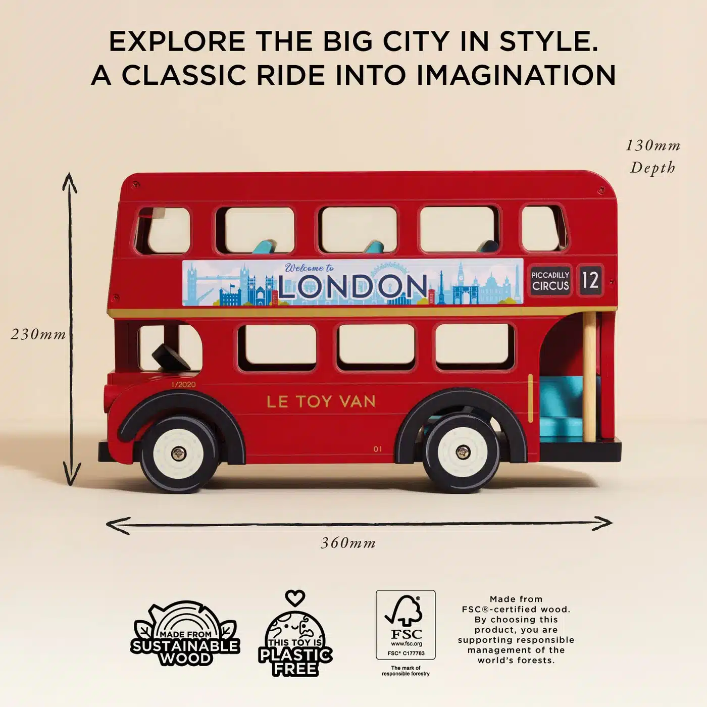 Le Toy Van Drveni londonski autobus Londoner - Image 4
