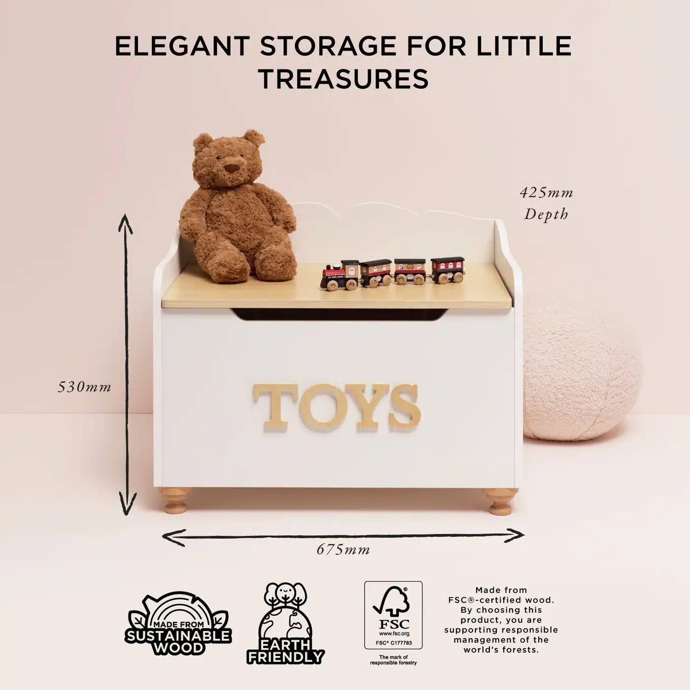 Le Toy Van Drvena vintage kutija za igračke Toy Box - Image 6