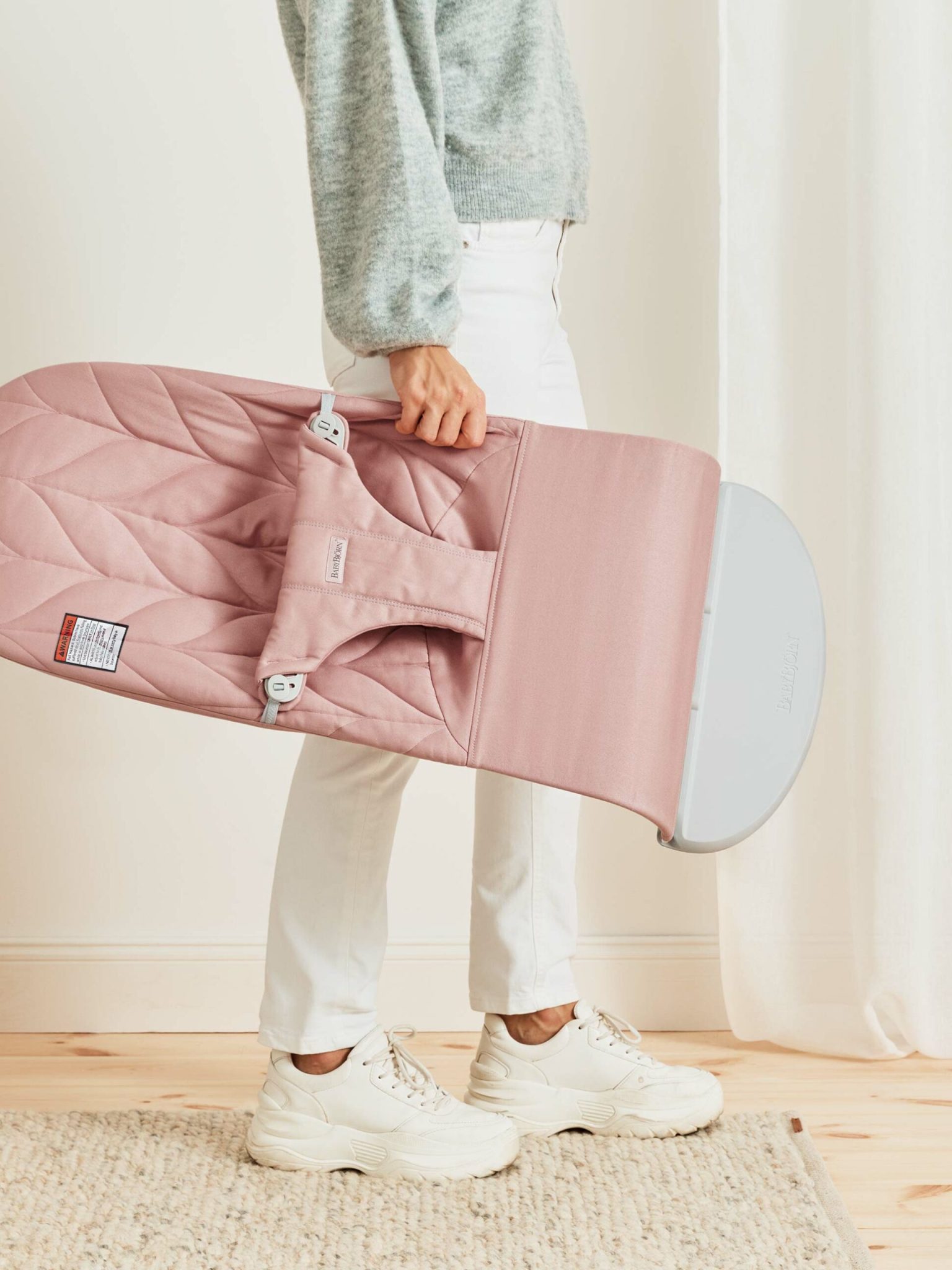BabyBjörn Ležaljka za bebe Bliss Petal quilt, Dusty Pink, Woven - Image 10