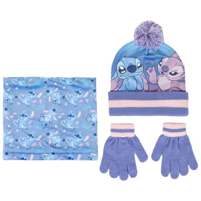 Cerdá Stitch zimski set od 3 dijela s grijačem za vrat