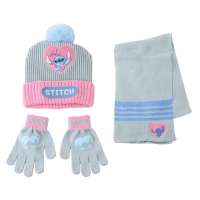 Cerdá Stitch zimski set od 3 dijela sa šalom