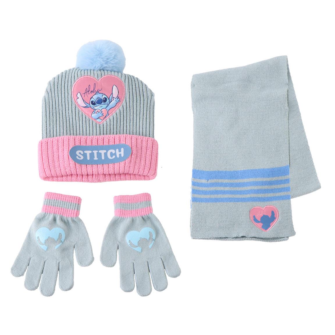Cerdá Stitch zimski set od 3 dijela sa šalom