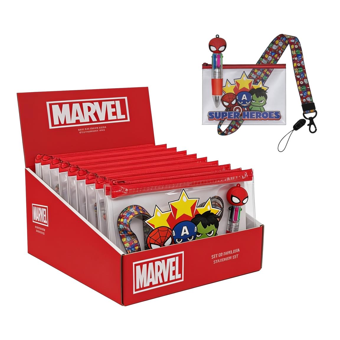 Cerdá Marvel set školskog pribora s privjeskom